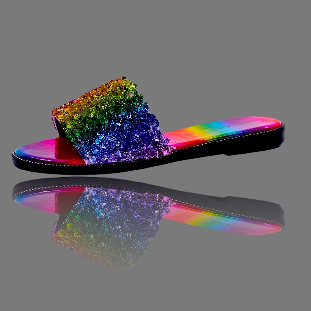 🆕Color Pop Perfection Rhinestone Jeweled-Candy Slides - Picture 6 of 7